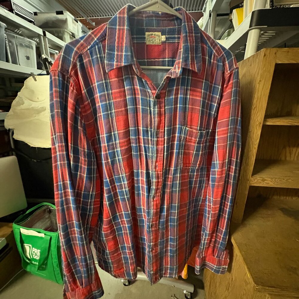 Faherty Flannel Button Down, Size L - image 1
